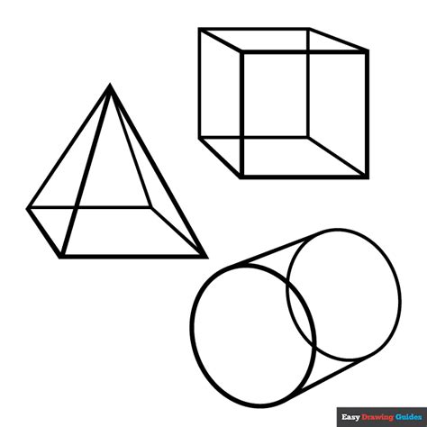 3d Shapes Coloring Page Easy Drawing Guides