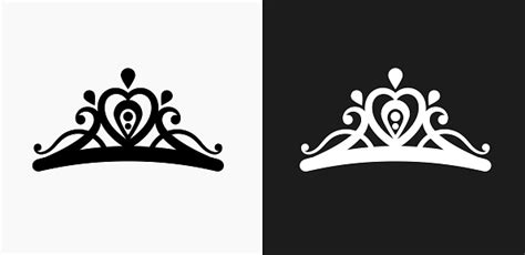 Tiara Icon On Black And White Vector Backgrounds Stock Illustration