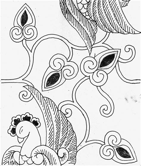 Paling Populer 25 Gambar Sketsa Batik Bunga Sederhana Gambar Bunga Indah