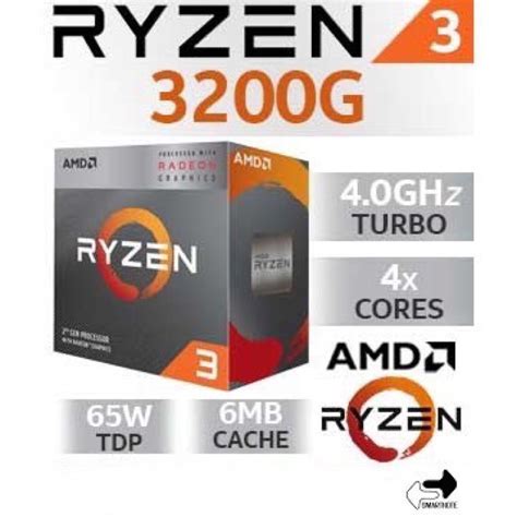 Amd Ryzen 3 3200g Box 4 Core 36 Ghz 40 Ghz Max Boost Socket Am4 65w