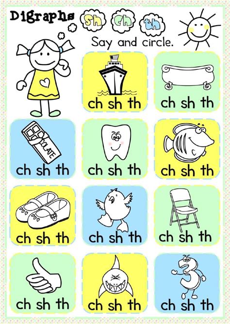 digraphs sh ch th interactive worksheet