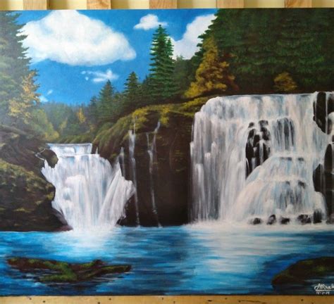 Acrylic Painting By Athira Waterfall Painting Acrylic Painting