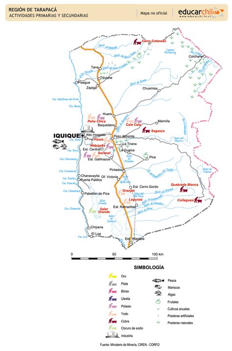 Dónde me toca votar el 18 de julio, según servel. Mapa actividades primarias y secundarias. Primera Región