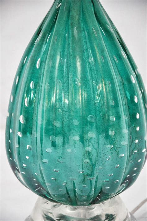 Turquoise Murano Glass Lamps By Barovier For Sale At 1stDibs