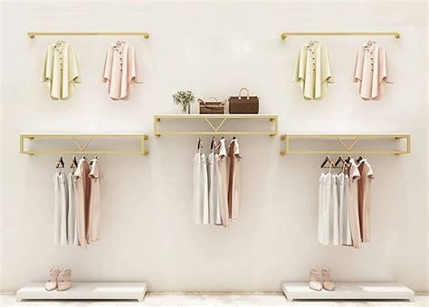 Wall Mounted Clothes Rack With Shelves Retail Clothing Racks