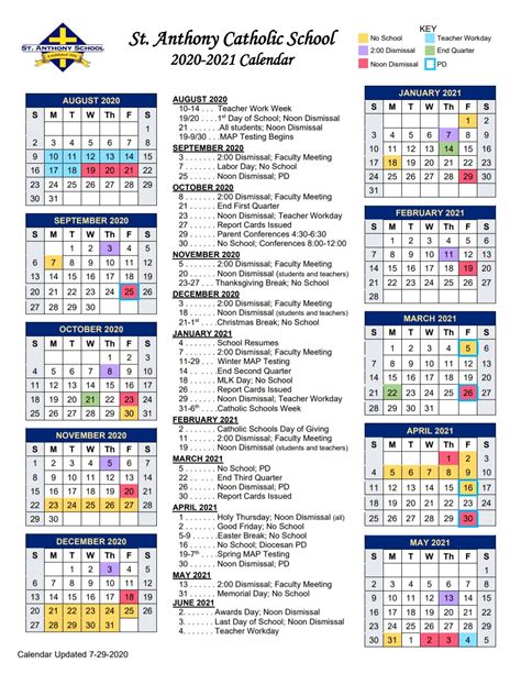 St Anthony Calendar