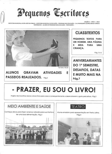 P.A.S - CLEONICE BRAGA FONSECA: Jornal Escolar