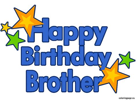 Happy Birthday Brother Coloring Page