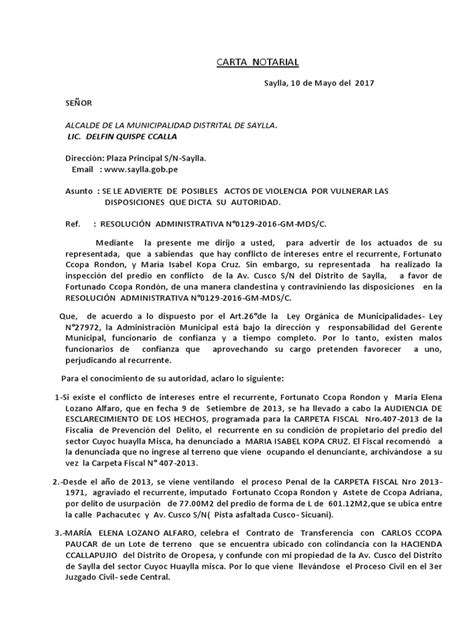Carta Notarial Saylladocx Justicia Penal Crimen Y Justicia