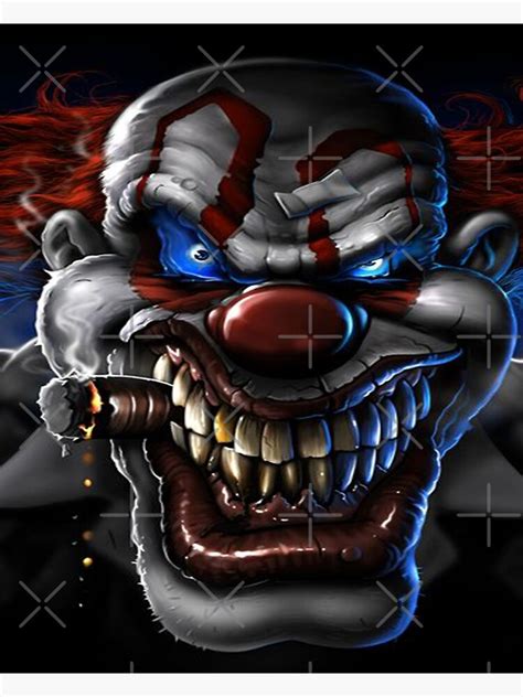 Evil Killer Clown Cartoon Art Horror Art Print By Leen12