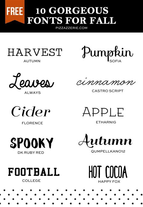 Favorite Free Fonts For Fall Designing For Printables Party Signs