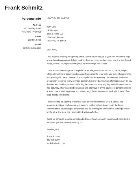 Legal Cover Letter—samples And Tips Also For No Experience