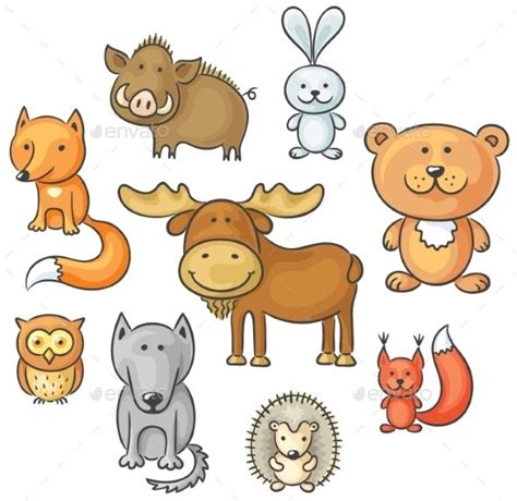 Forest Animals | Forest animals, Cartoon animals, Animals wild