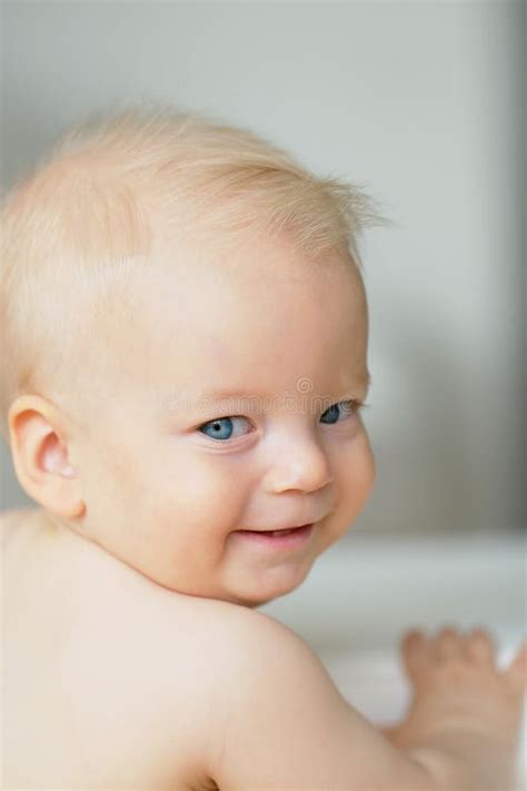 Baby Boy With Blue Eyes Stock Image Image Of Cute Newborn 91486217