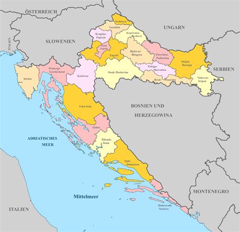Kosovo Serbien Kroatien Karte