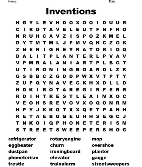 Famous Inventors Inventions Word Search Puzzle Worksh
