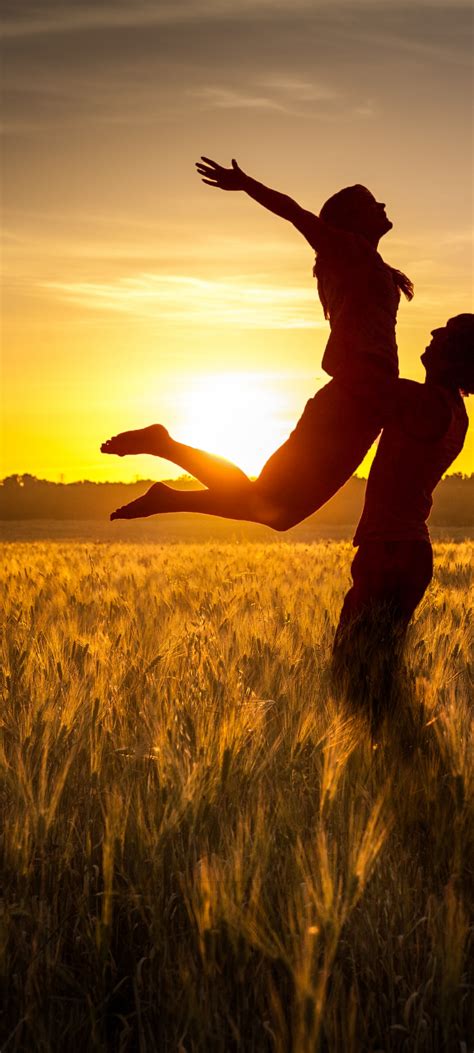 Couple 4k Wallpaper Silhouette Sunset Romantic Together Evening