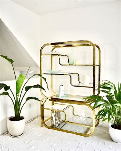 Milo Baughman Brass Etagere Introducing The Holy Grail Of Brass Shelves This Piece Has Glass