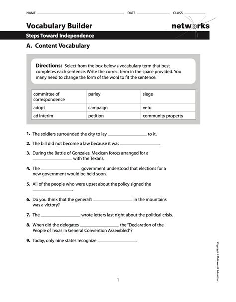 This book covers the vocabulary needed for the pet exam. EHMS Texas History: Chapter 10 Vocabulary and Vocabulary ...