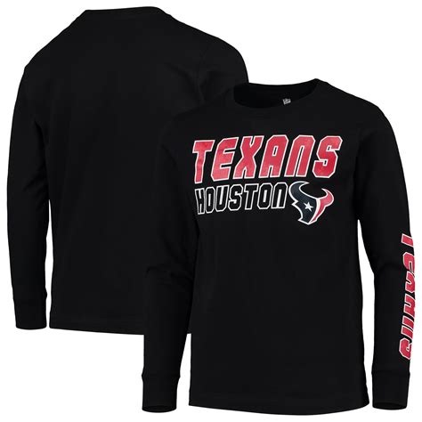 Youth Black Houston Texans Team Sleeve Hit Long Sleeve T Shirt