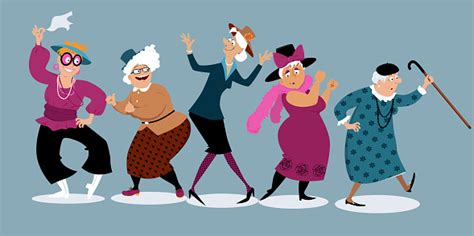 Fun Senior Ladies Stock Illustration Download Image Now Istock