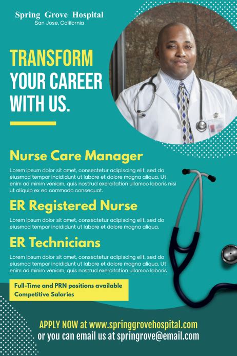 Nurse And Health Care Hiring Poster Template Postermywall