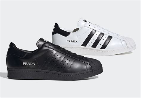 Der trend, sneakers auch auf der straße zu tragen, ebbt nicht ab. adidas Superstar Prada: Luxus-Sneaker ist ein echter ...