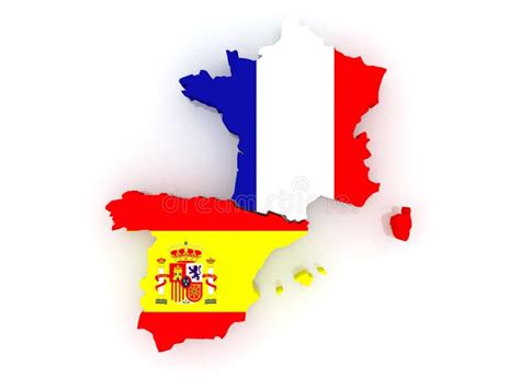 Mappa Della Francia E Della Spagna Illustrazione Di Stock
