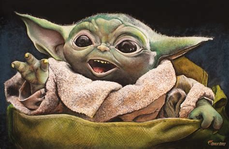 Baby Yoda Art Print Star Wars Mandalorian Room Decor Etsy