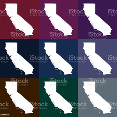Vector California Usa Map In Dark Colors Stock Illustration Download