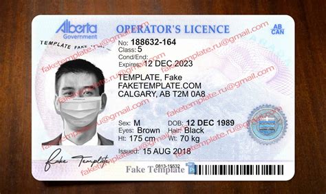 Blank Alberta Drivers License Template V2 Fake Template