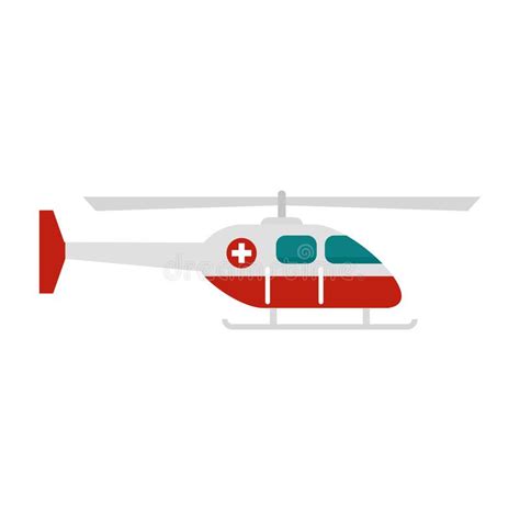 Alert Ambulance Helicopter Icon Flat Isolated Vector Stock Vector