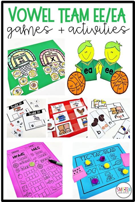 A Variety Of Long E Vowel Teams Ee Ea Phonics Activities And Games That