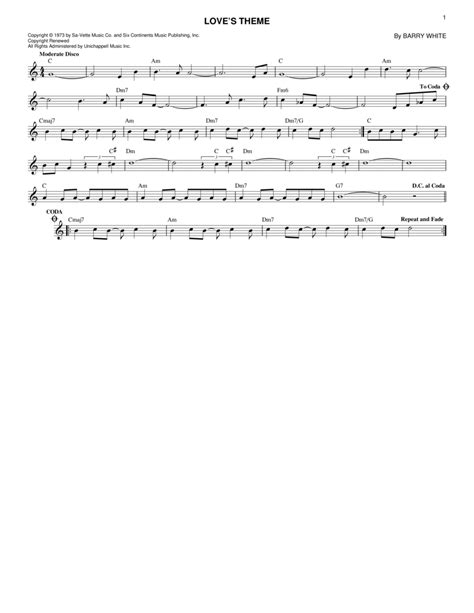 Loves Theme By Barry White Electric Guitar Digital Sheet Music