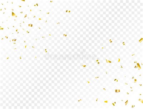 Confetti Golden Splash Glitter Gold Confetti Falling On Transparent