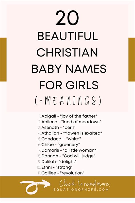 20 Beautiful Christian Baby Names For Girls Plus Meanings Are You Photos