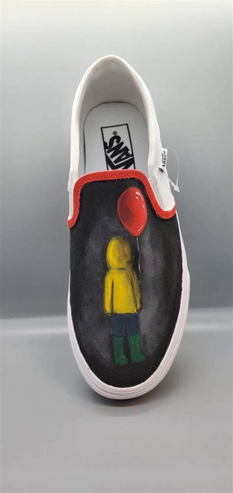 Clown Custom Vans Adult Slip On Shoes Hand Painted Scary Etsy