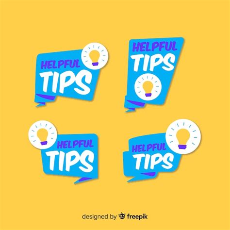 Helpful Tips Banners Collection With Lightbulbs Vector Free Download