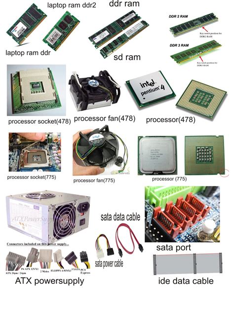 Computer Parts And Hardware Diagram