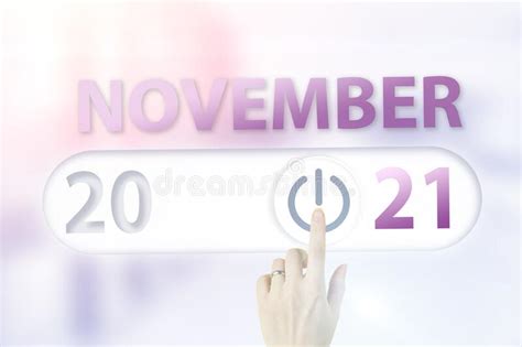 November 21st Day 21 Of Month Calendar Datehand Finger Switches
