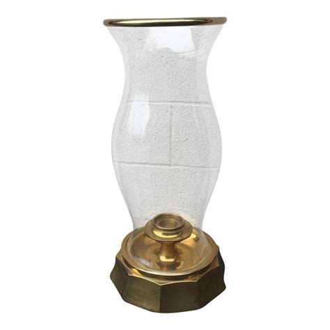 Available in 3 sizes clear glass and polished nickel are the perfect pairing in this sophisticated hurricane lamp design. Mid-Century Modern Chapman Brass Hurricane Lamp | Chairish