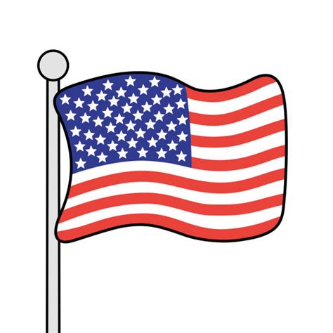 Best A Of The United States Flag Cartoon Illustrations Royalty Free