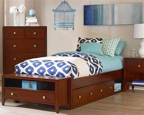 Pulse Cherry Twin Platform Bed With Storage From Ne Kids Coleman