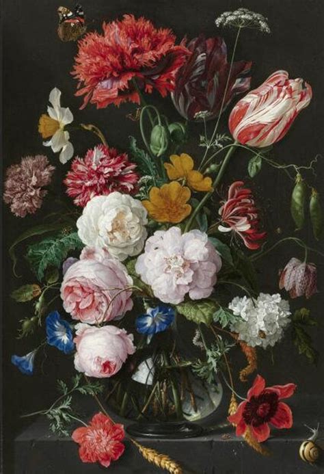 Dutch Oil Painting Dark Brown Backgrond Big Flowers Peony Rose Etsy