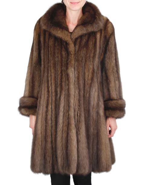 pre owned large natural russian barguzin sable fur coat the real fur deal