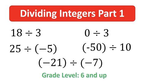 Di1 How To Divide Integers Part 1 Youtube