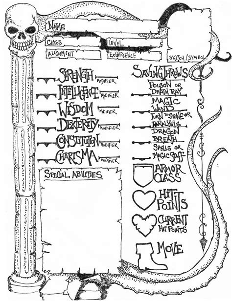 Dnd Character Sheet Character Sheet Rpg Character Sheet