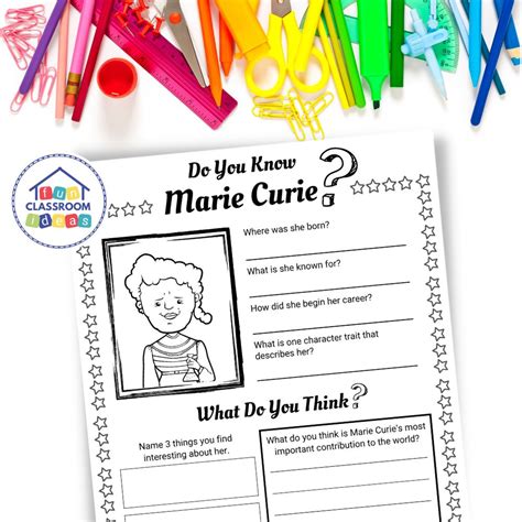 Use This Free Marie Curie Biography Worksheet Download Now Bingo