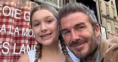 David Beckham Shares Adorable Snap With Harper During Brunch In Paris