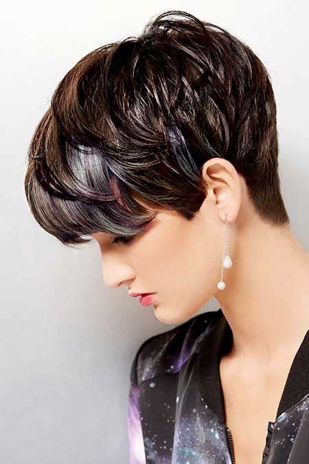 Check out these pixies and short bobs and get an idea of the type of short hairstyle that could work for you! Short hairstyle for dark brown women with tapered pixie ...